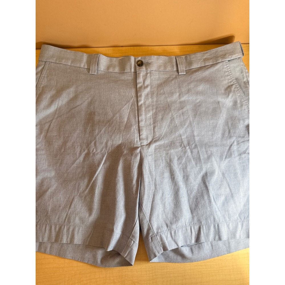 Oak Hill DXL Mens Light Blue Flat Front Chambray Shorts Size 46R Waist